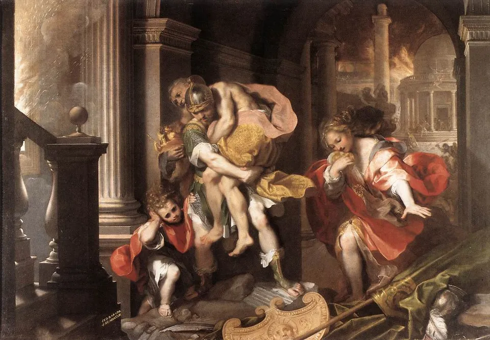 Federico Barocci, Aeneas’ Flight from Troy, 1598 — Galleria Borghese, Rome