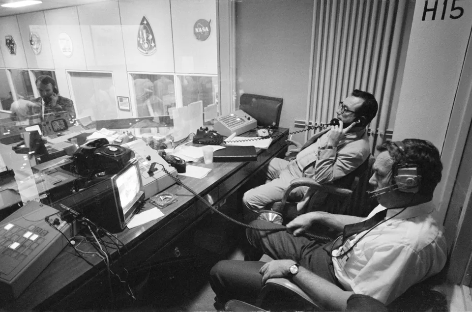 Mission Control in Houston after the accident, 15 April 1970