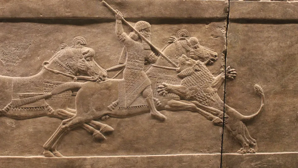 Relief of Ashurbanipal’s lion hunt from the North Palace at Nineveh — British Museum