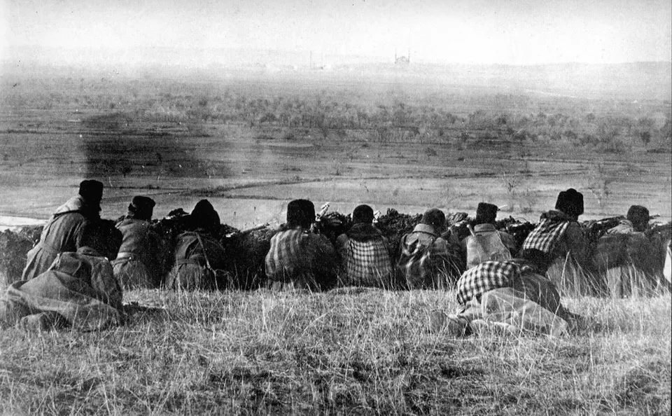 Bulgarian troops besieging Edirne (Adrianople) in the First Balkan War, 1912–1913