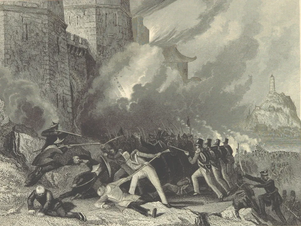 British troops capturing Zhenjiang (Chinkiang), 21 July 1842