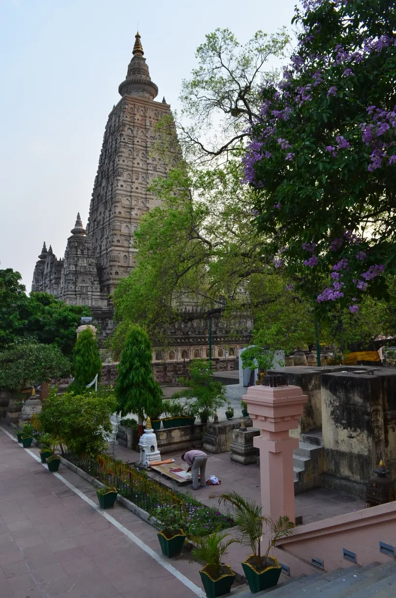 The Mahabodhi Temple at Bodh Gaya, where the Buddha attained enlightenment