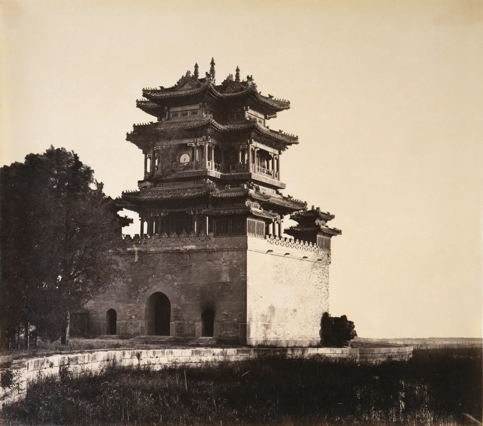 The imperial gardens just before the burning — photograph by Felice Beato, 6–18 October 1860