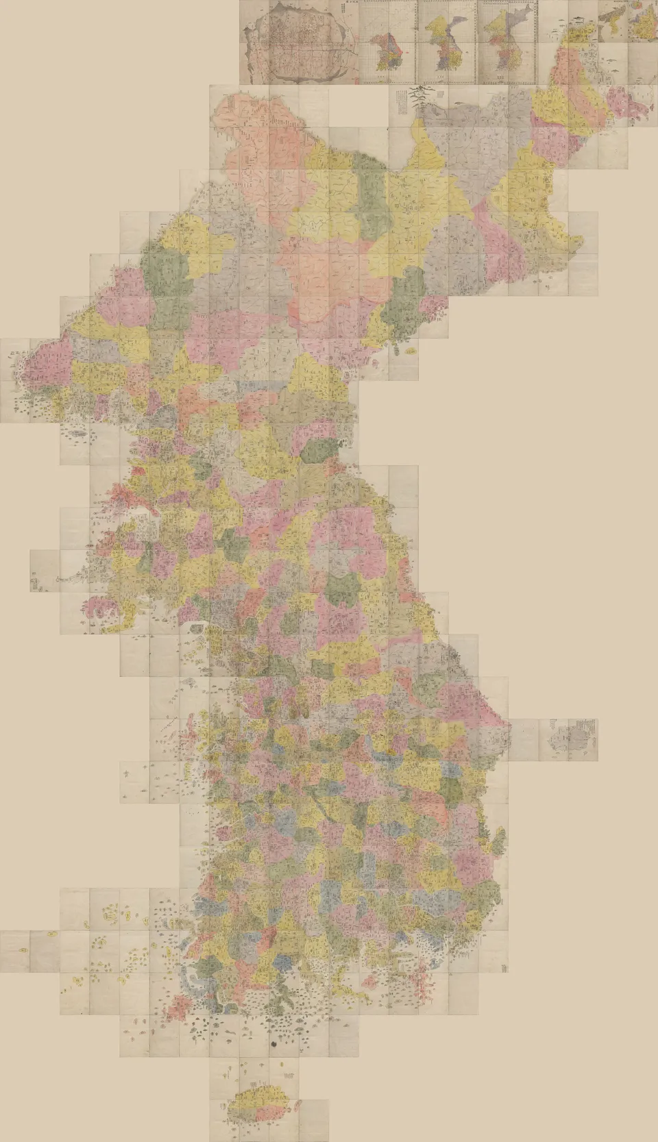 The pages of the Cheonggudo joined into a map of the whole country (Korea University Library copy)