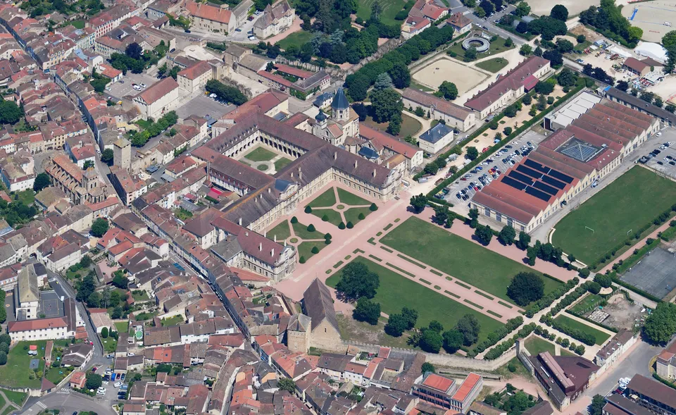 Cluny Abbey from the air — its vast church was largely demolished after the French Revolution