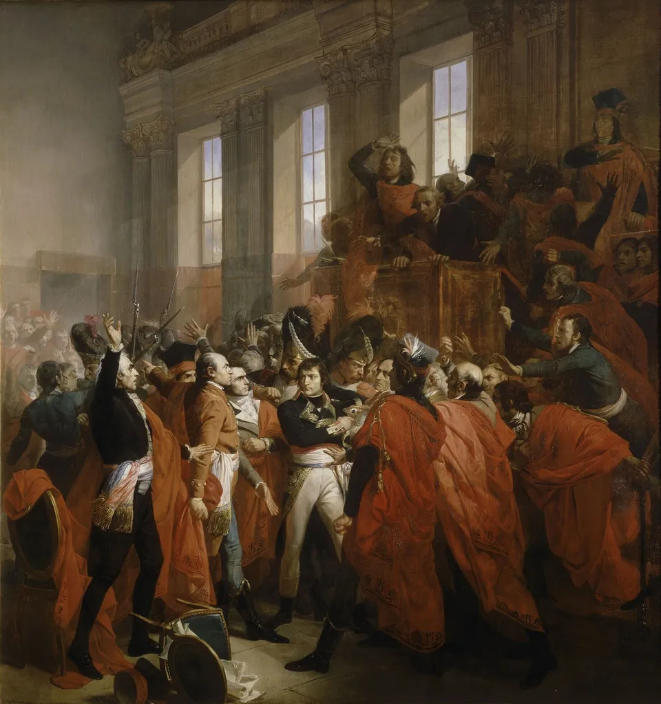 General Bonaparte before the Council of Five Hundred at Saint-Cloud, 10 November 1799 — François Bouchot, 1840, Palace of Versailles