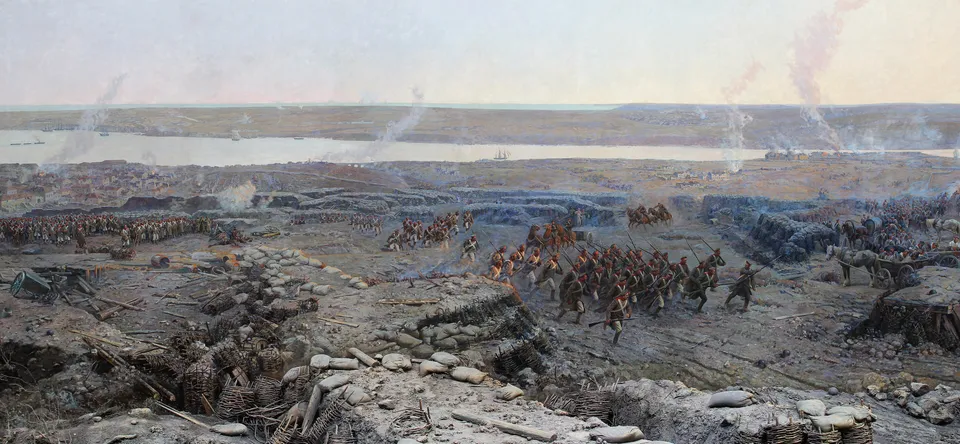 Detail of Franz Roubaud’s panorama of the Siege of Sevastopol (1904) — Sevastopol Panorama Museum