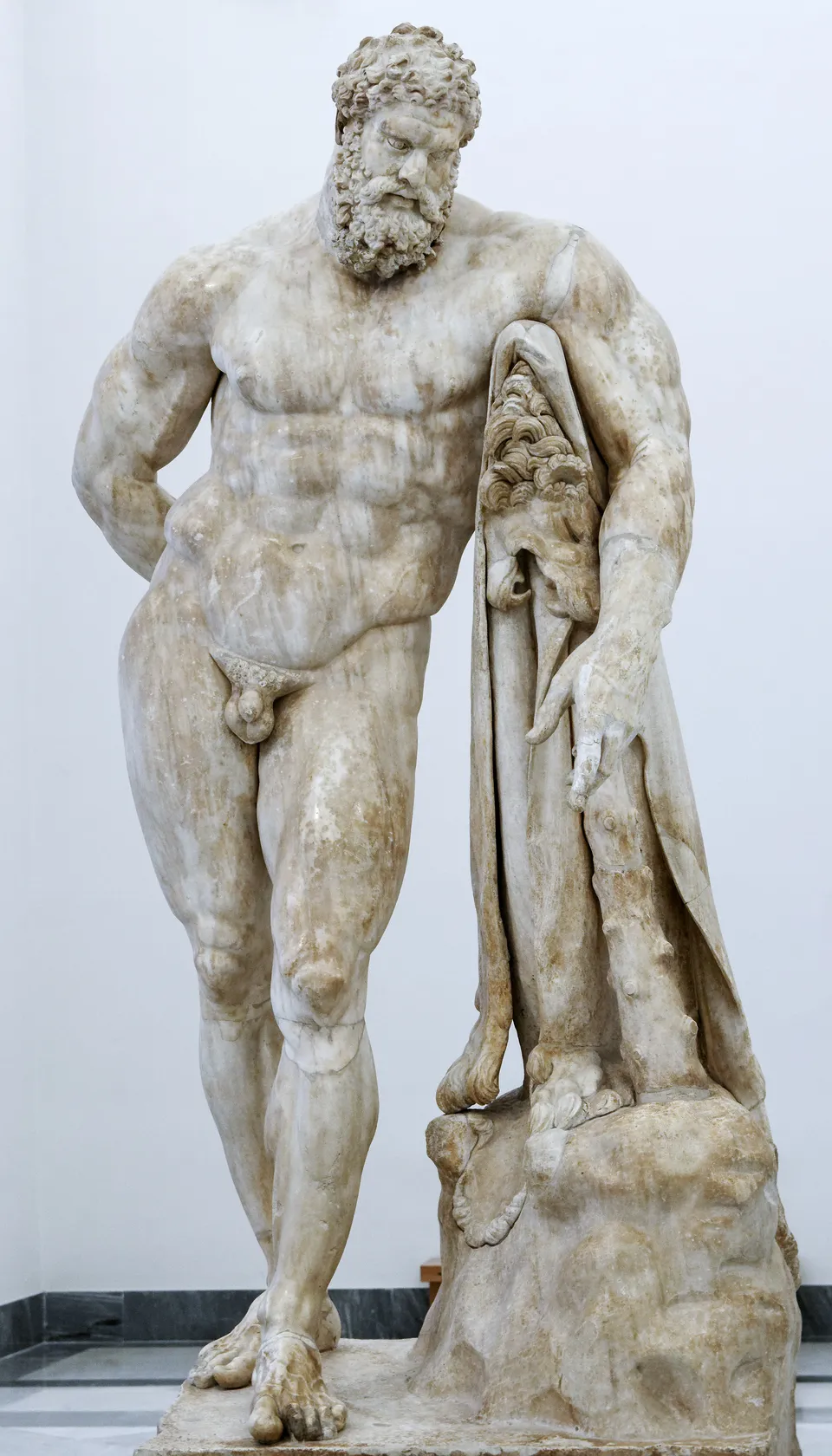 The Farnese Hercules — early 3rd-century marble by Glykon of Athens after an original by Lysippos; National Archaeological Museum, Naples