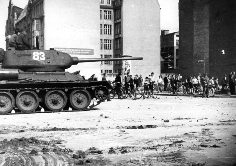A Soviet tank on the streets of East Berlin — 17 June 1953, German Federal Archives (photographer unknown)