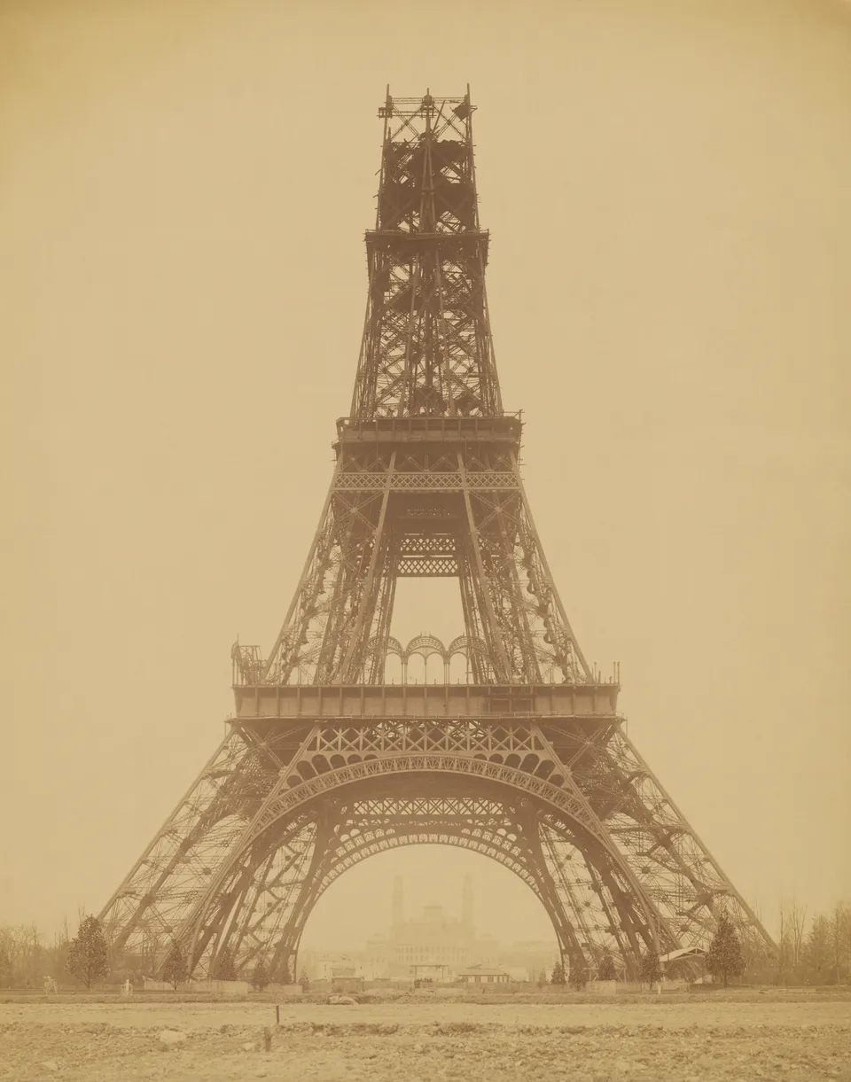 The Eiffel Tower under construction (November 1888) — photograph by Louis-Émile Durandelle