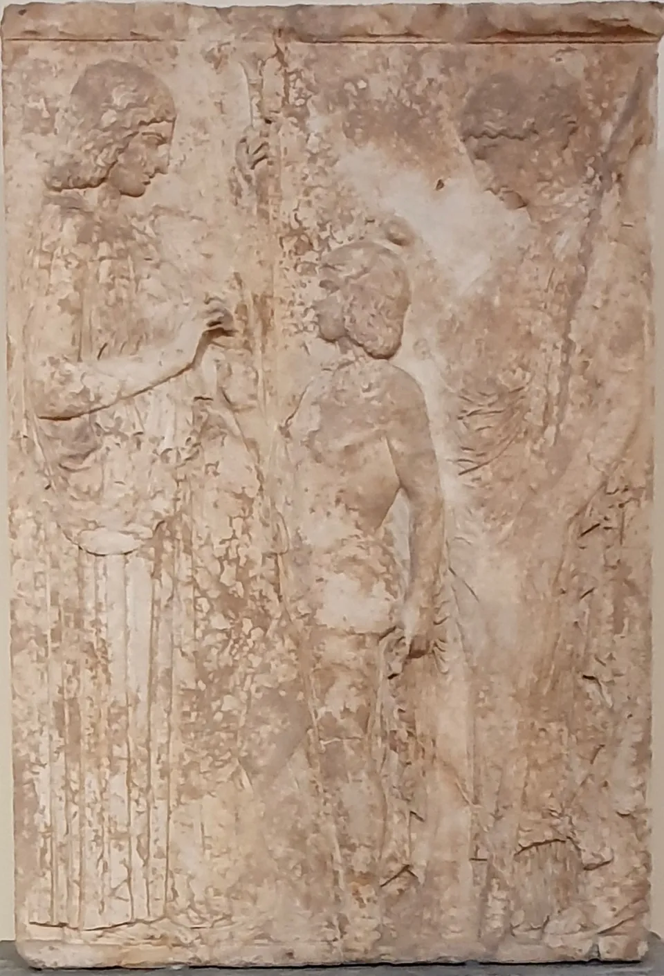 The Great Eleusinian Relief — Demeter (left) gives the boy Triptolemus ears of grain as Persephone blesses him; 5th century BC, National Archaeological Museum, Athens