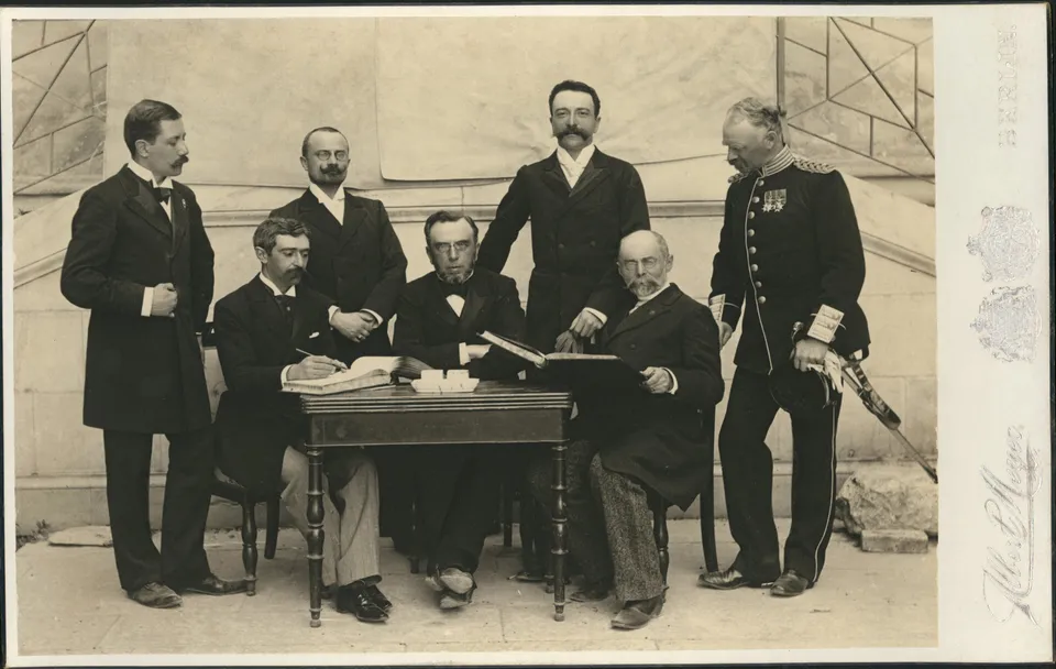 Members of the first International Olympic Committee, Athens, 1896 — photograph by Albert Meyer
