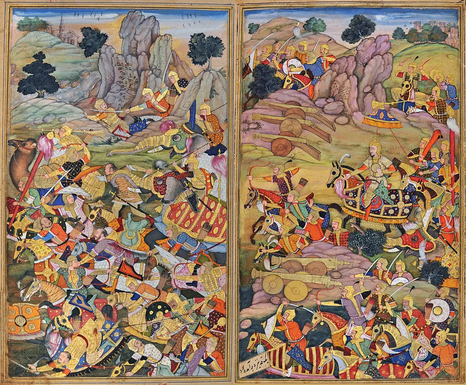 파니파트 전투 — 1598년 『바부르나마』 필사본의 그림