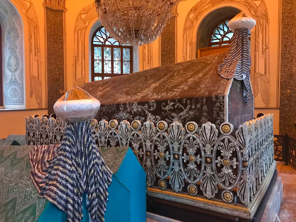 Tomb of Osman I in Bursa, the first capital taken by his son Orhan (the present building was rebuilt in the 19th century)