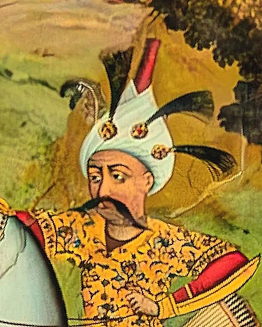 이스마일 1세 — 이스파한 체헬소툰 궁전의 벽화 (1647년 무렵)