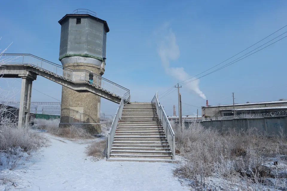 Water tower near the site of the Free City Incident, Svobodny, Amur Oblast
