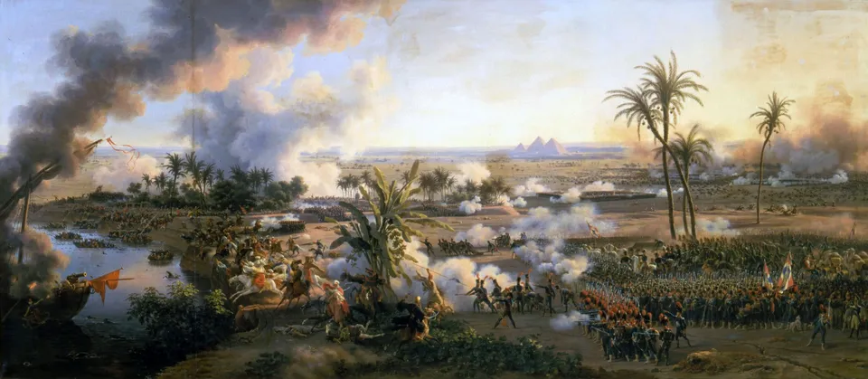 The Battle of the Pyramids, 21 July 1798 — Louis-François Lejeune, a veteran of the campaign, 1808, Palace of Versailles