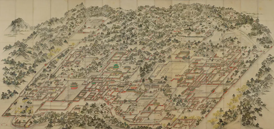 동궐도 — 반정군이 들이친 창덕궁을 그린 1820년대 그림