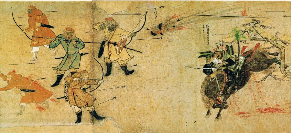 몽고습래회사 — 1274년 여원 연합군과 싸우는 일본 무사, 13세기 말 두루마리 그림
