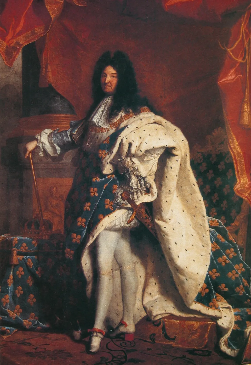 Louis XIV in coronation robes — portrait by Hyacinthe Rigaud, 1701