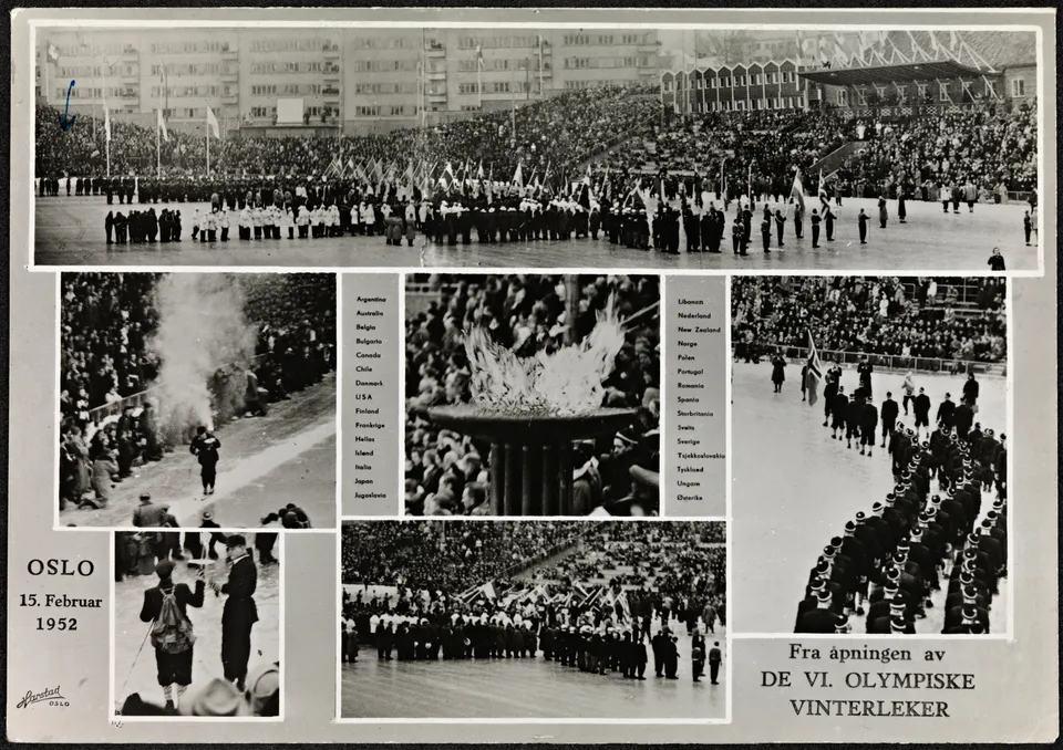 Opening ceremony of the Oslo Winter Olympics, 15 February 1952