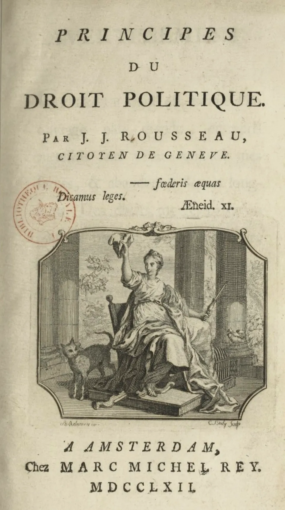 Title page of the first edition of The Social Contract (1762)