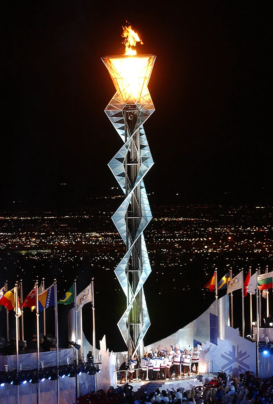 The Olympic flame at the Salt Lake City Winter Games, 2002