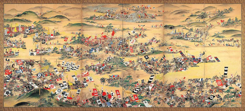 Folding screen of the Battle of Sekigahara, the battlefield seen from the north (late Edo period) — Gifu City Museum of History