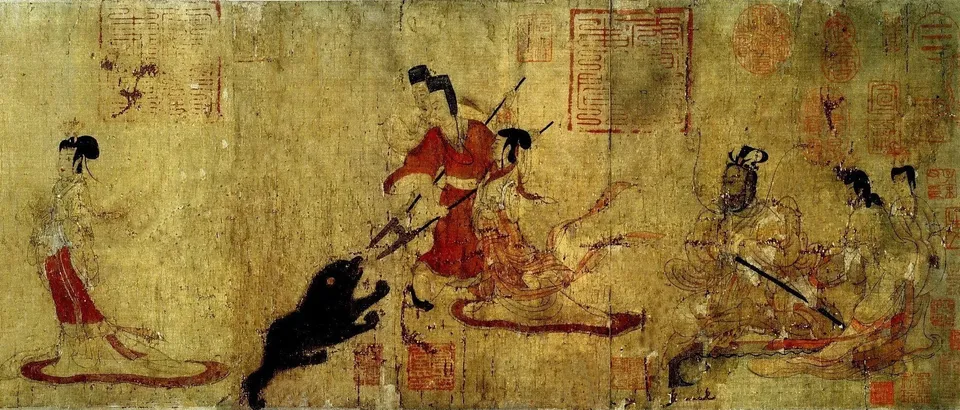 A scene from the Admonitions Scroll attributed to Gu Kaizhi (later copy), British Museum