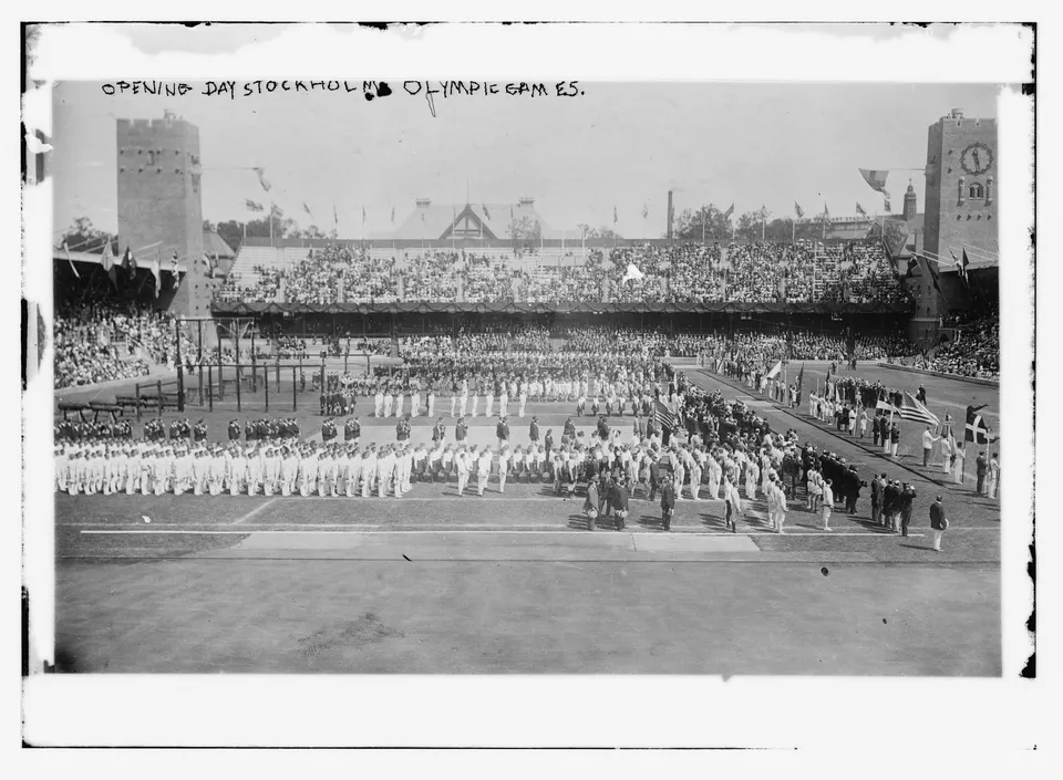 1912년 스톡홀름 올림픽의 개막일 — 미국 의회 도서관