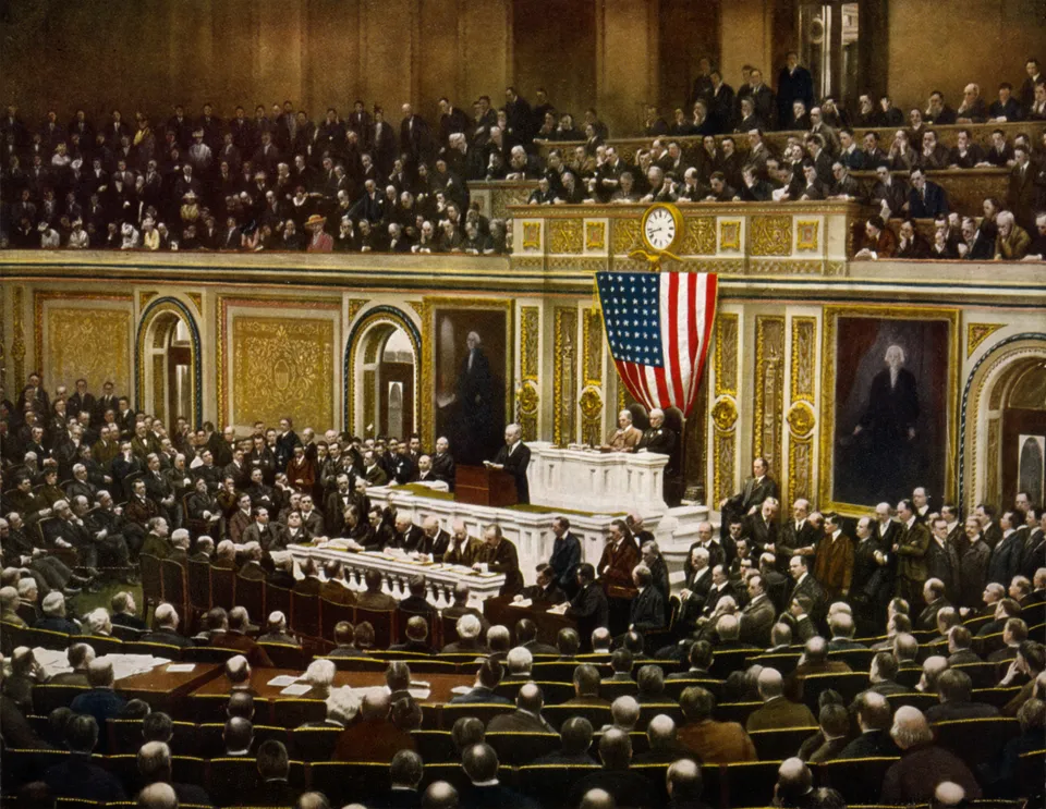 President Wilson asks Congress to declare war on Germany, 2 April 1917