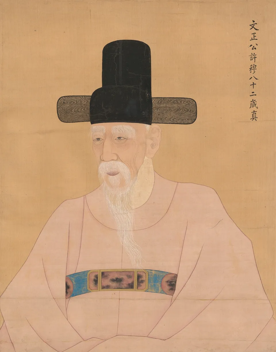 허목 초상 — 예송에서 남인을 이끈 학자 (이명기 그림)
