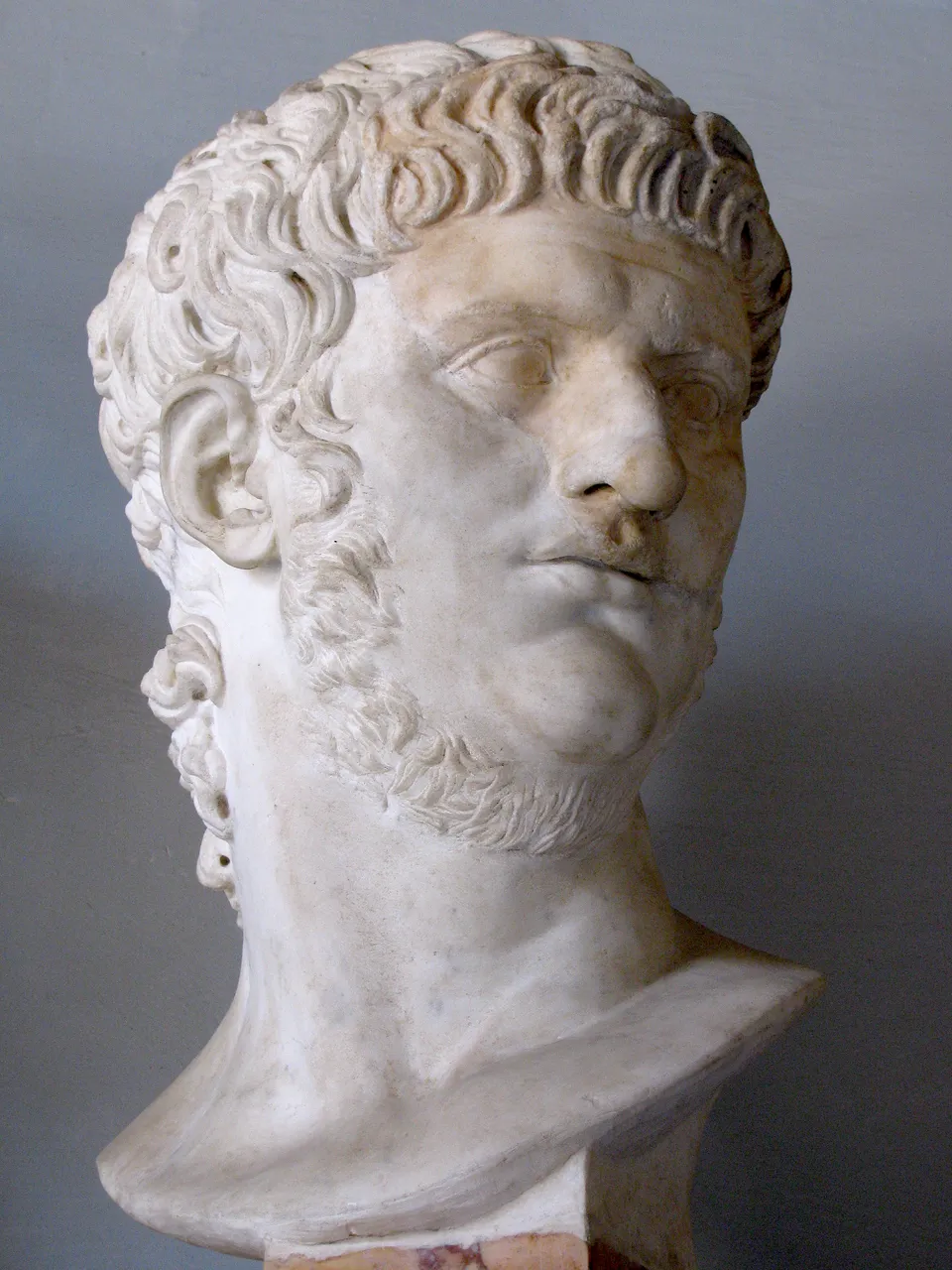 Marble bust of Nero, restored in the 17th century, Capitoline Museums, Rome