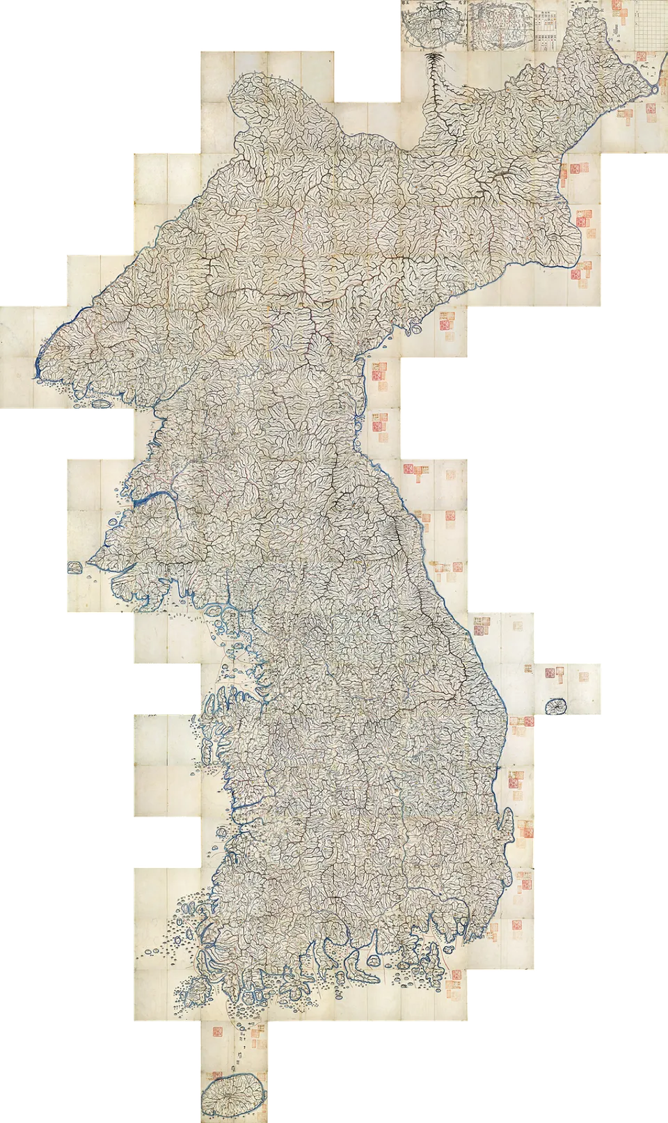 대동여지도 22첩을 이어 붙인 모습 (1861)